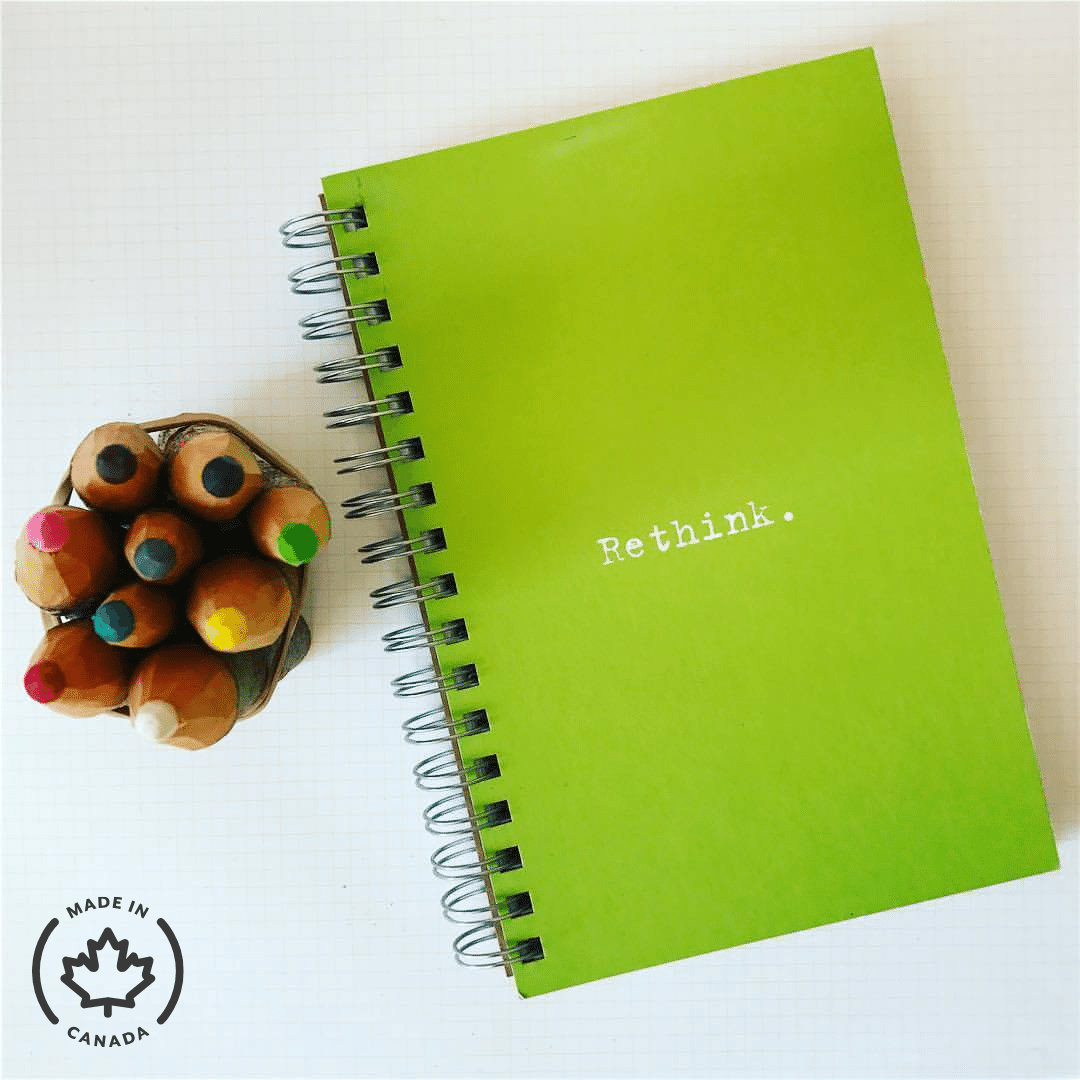 Eco-Friendly 6X9 "Rethink” Green Journal -Timeless Design - Wordkind