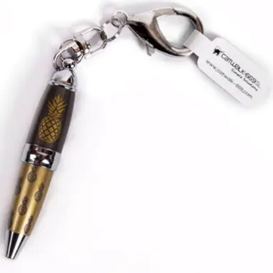 Golden Pineapple Mini Keyring Pen: A Tropical Touch of Elegance