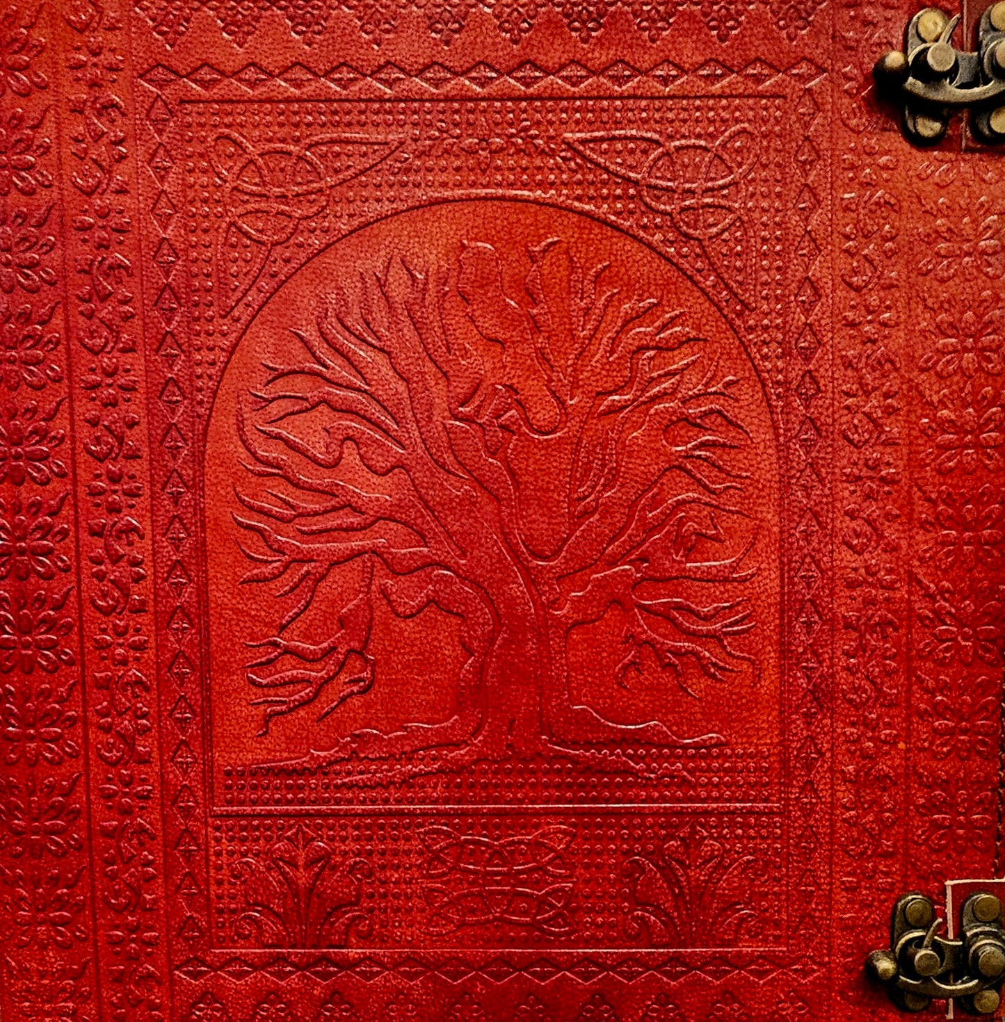 Tree of Life Sienna-Coloured Leather Journal