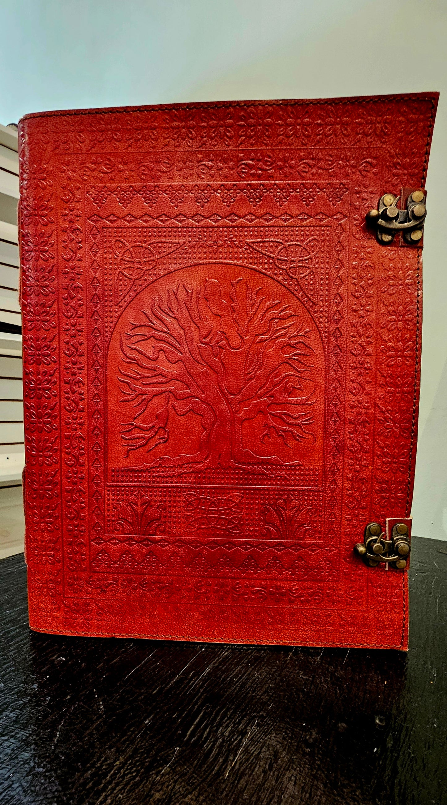 Tree of Life Sienna-Coloured Leather Journal