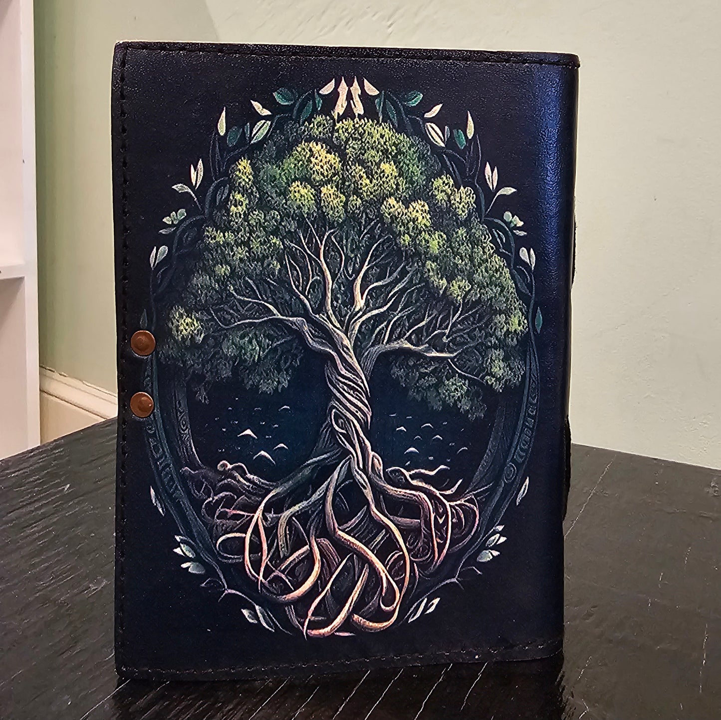 Handmade Tree of Life Painted Leather Journal