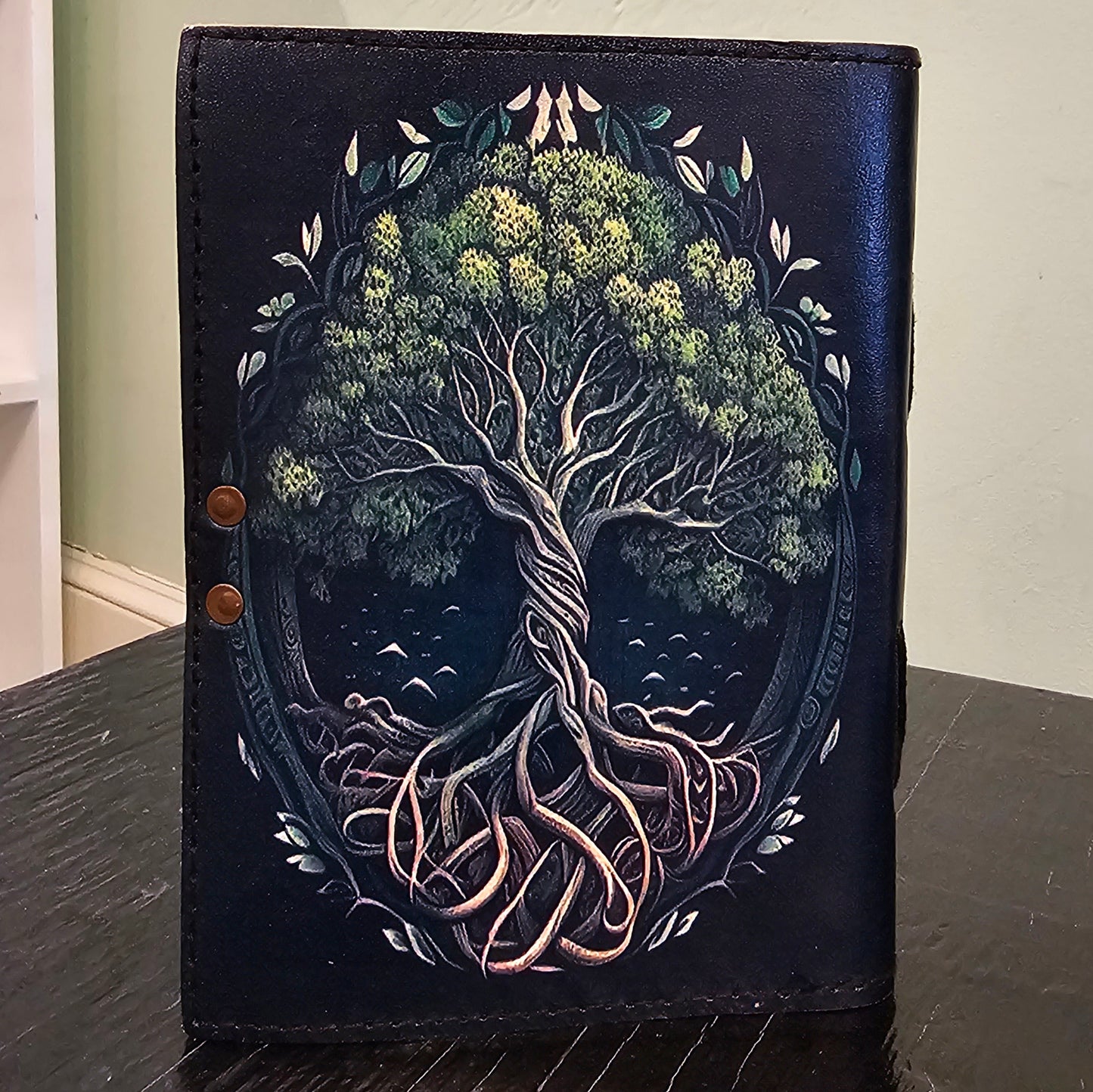 Handmade Tree of Life Painted Leather Journal