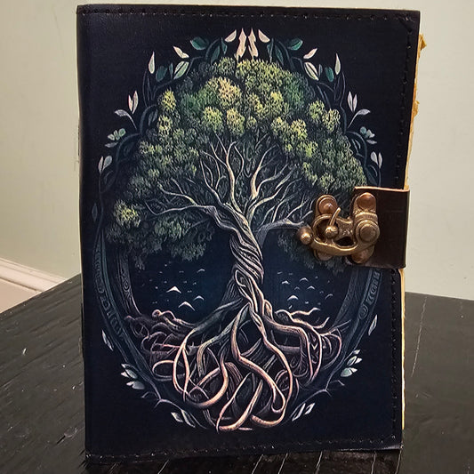 Handmade Tree of Life Painted Leather Journal