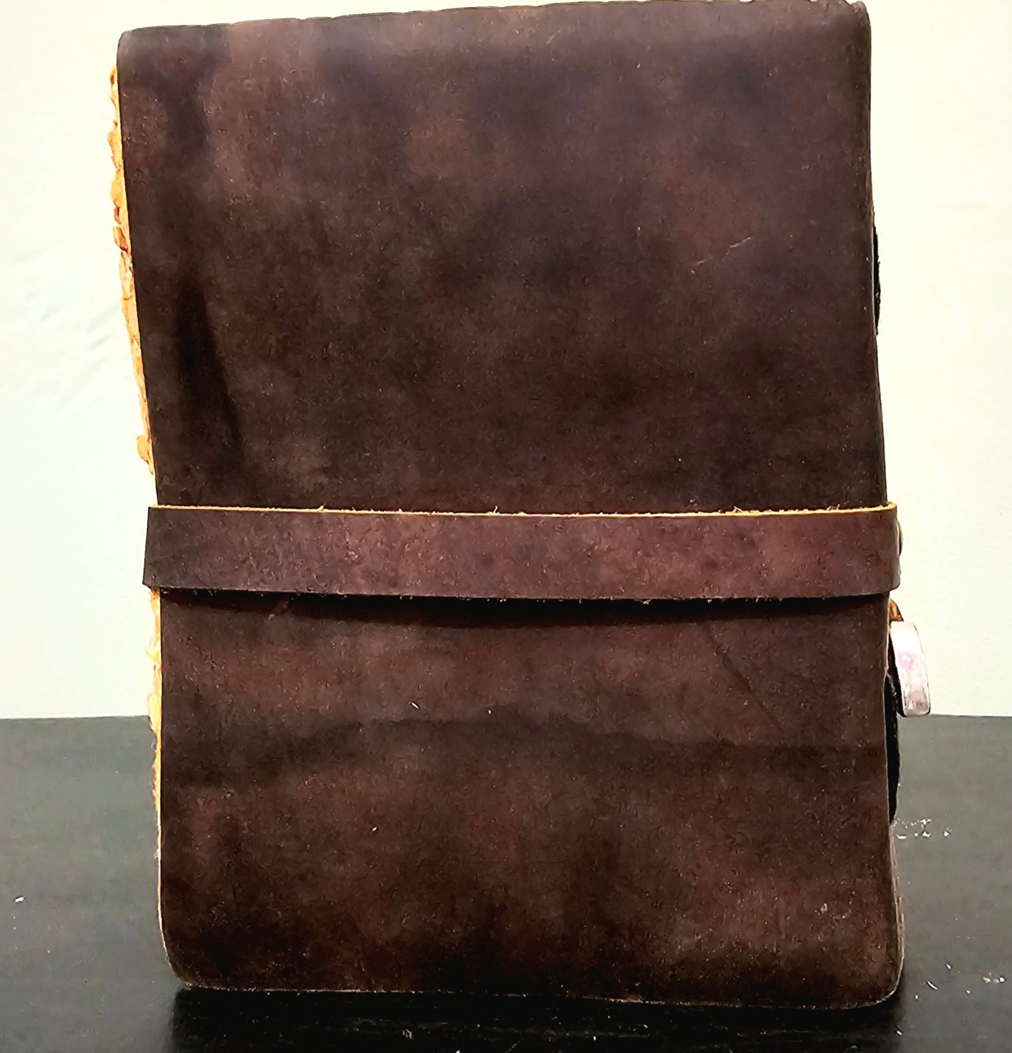 Handmade Leather Journal with Buckle Closure in Aged Mahogany Brown