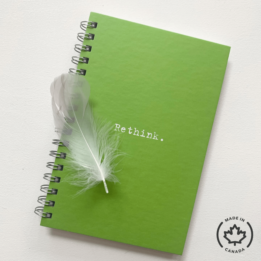 Eco-Friendly 6X9 "Rethink” Green Journal -Timeless Design - Wordkind