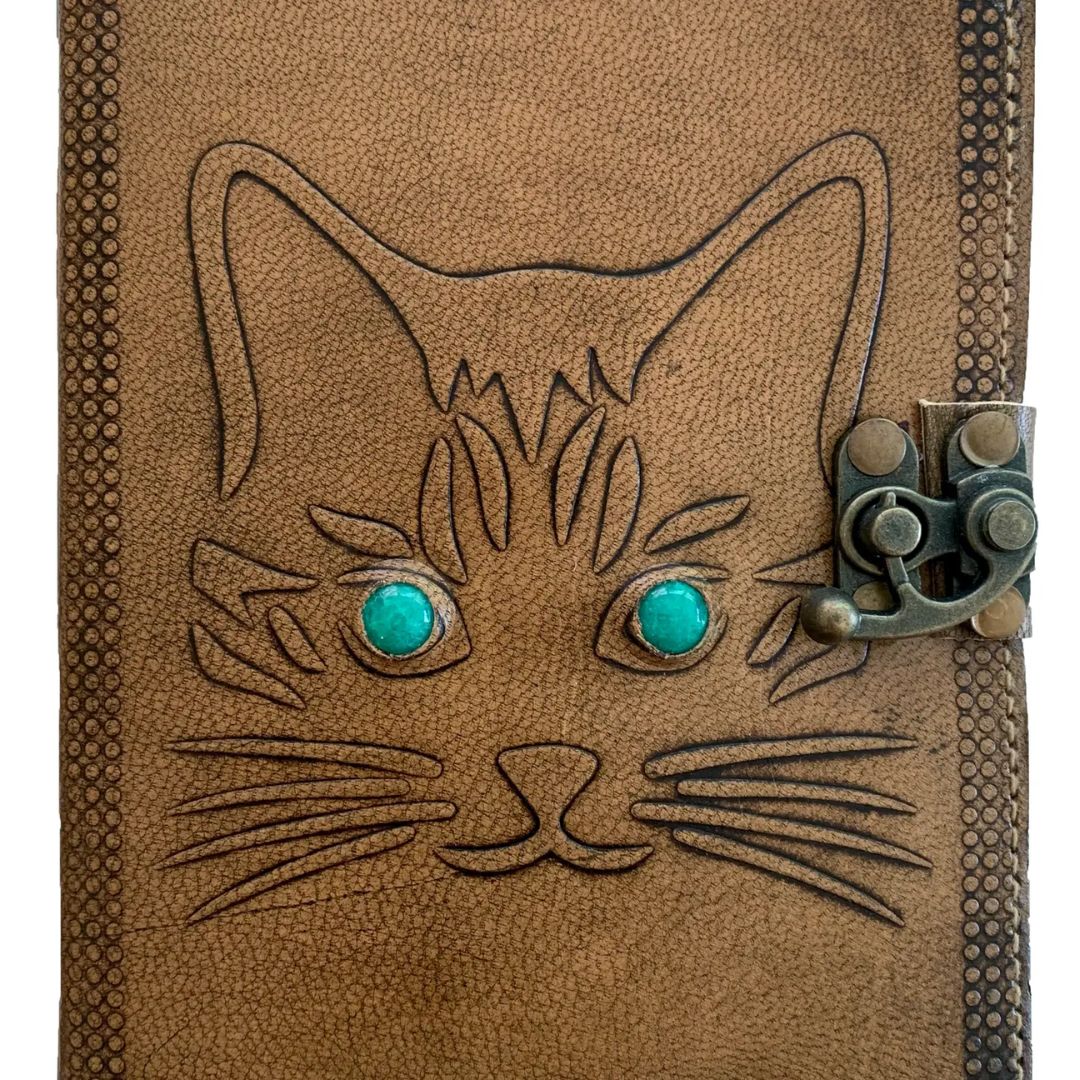 Meow! Handmade Leather Cat Journal