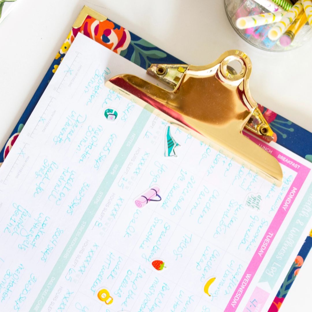Clipboard- Vintage Florals on Blue Background