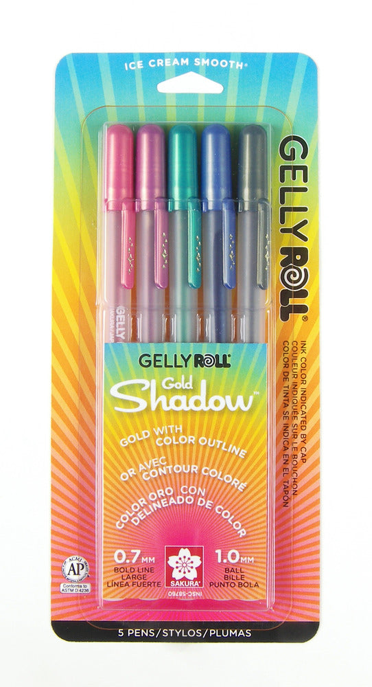 Gelly Roll Gold Shadow Pen Set, Asst (5 pk) - Wordkind