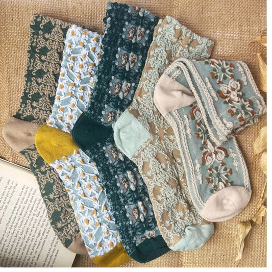 Bohemian Lace Floral Socks | Feminine Touch for Any Outfit