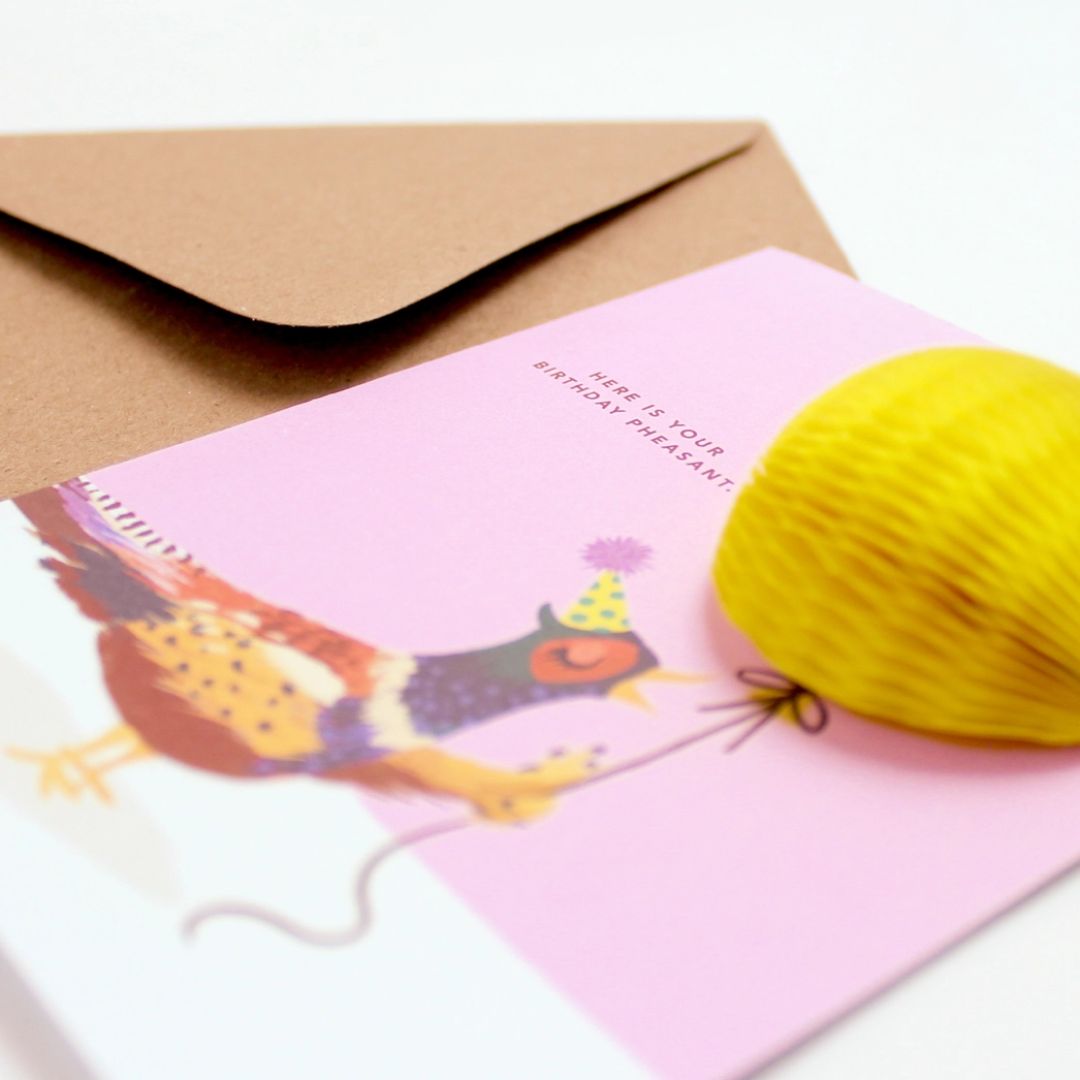 Pop-Up Birthday Card - Birthday Pheasant