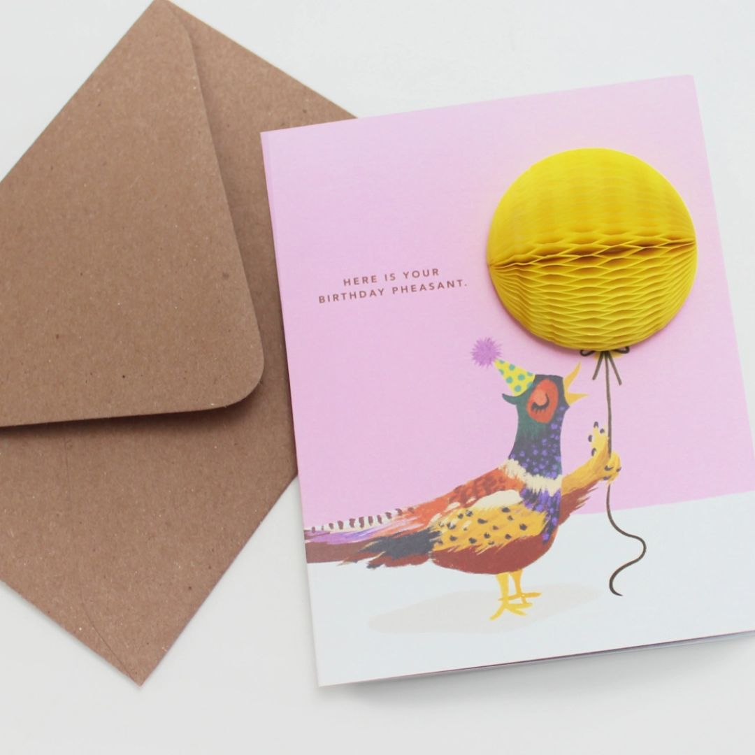 Pop-Up Birthday Card - Birthday Pheasant