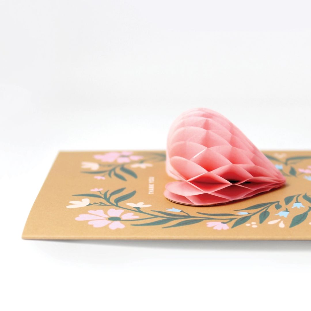 Pop-Up Card - Floral Heart - Thank You Card