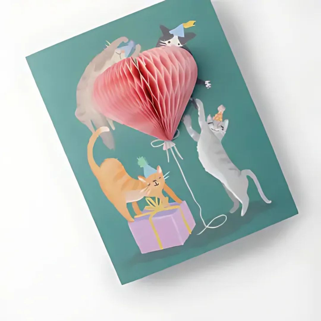 Pop-Up Card - Party Kittens - Birthday