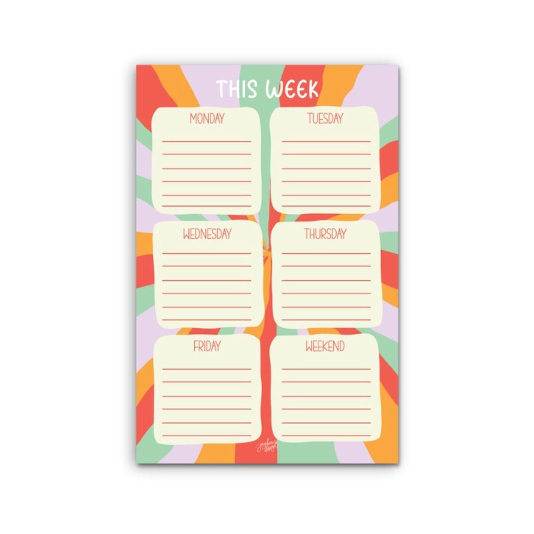 Retro Weekly Planner Notepad - Wordkind