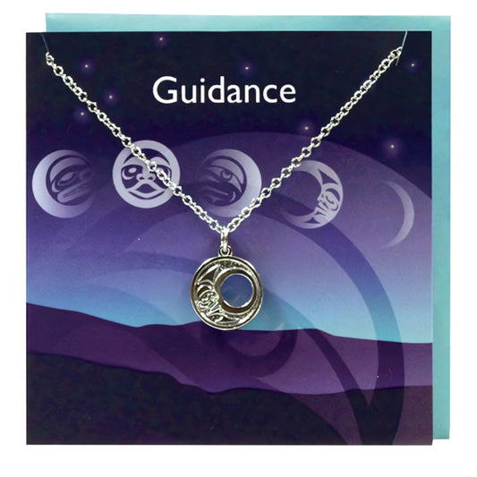 Moon - Guidance Pewter Necklace Greeting Card - Wordkind