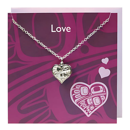 Heart - Love Pewter Necklace Greeting Card - Wordkind