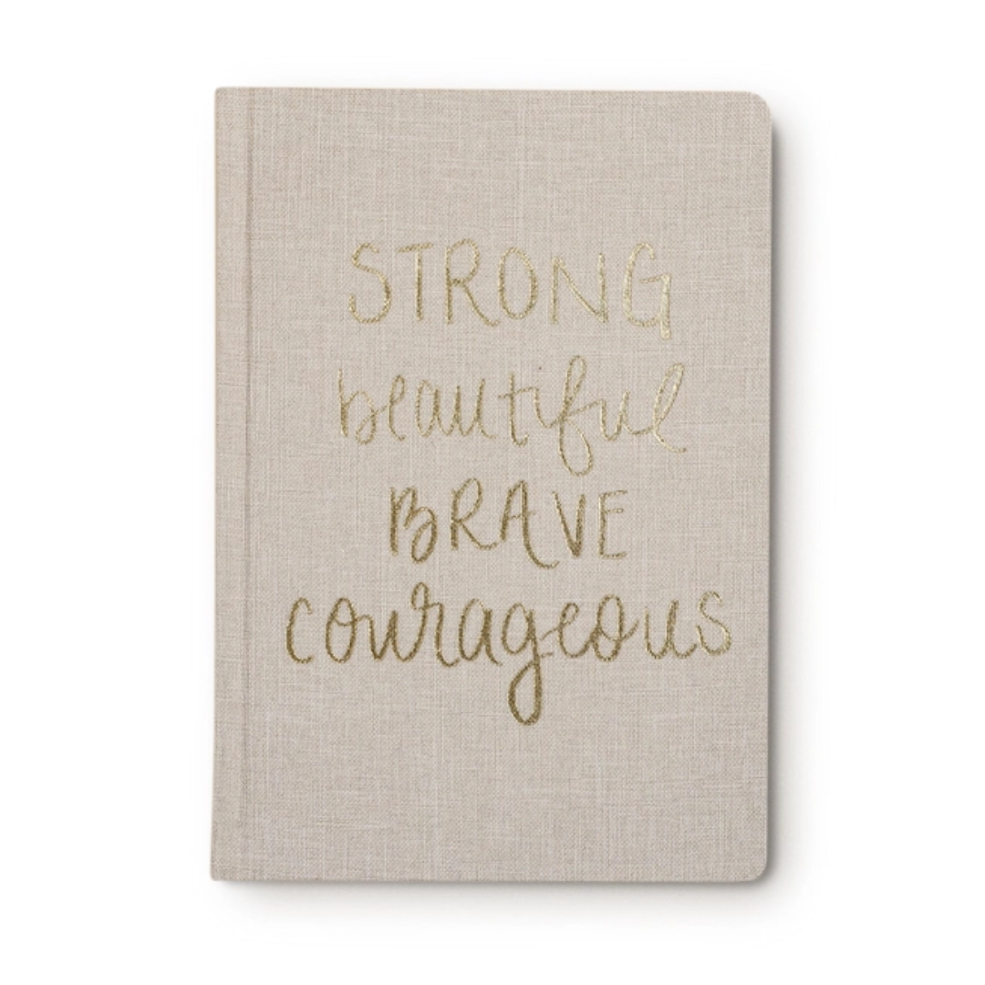 Strong Beautiful Brave Courageous Fabric Journal - Wordkind