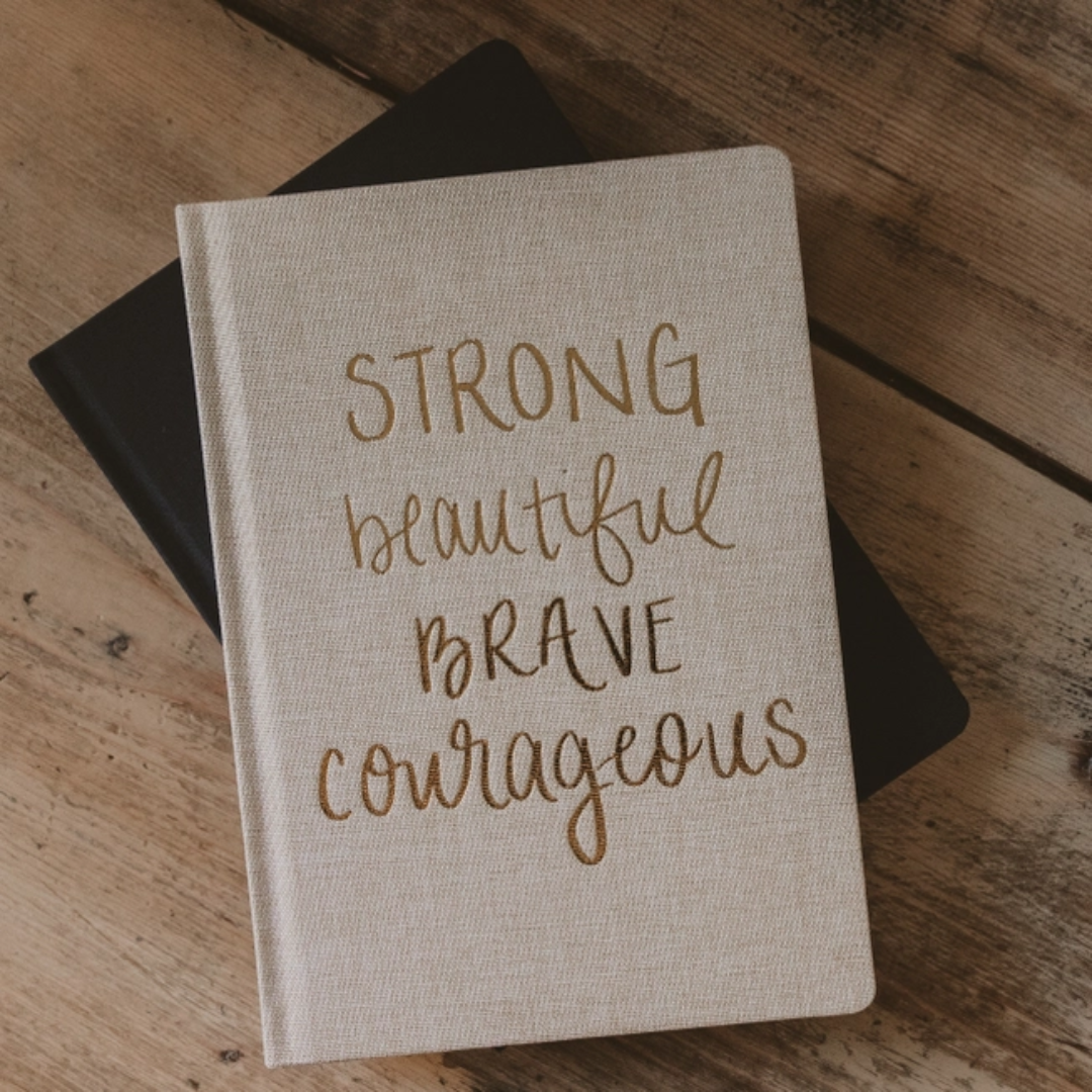 Strong Beautiful Brave Courageous Fabric Journal - Wordkind