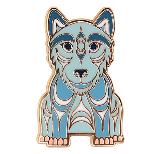 Indigenous Wolf Embossed Enamel Pin - Wordkind