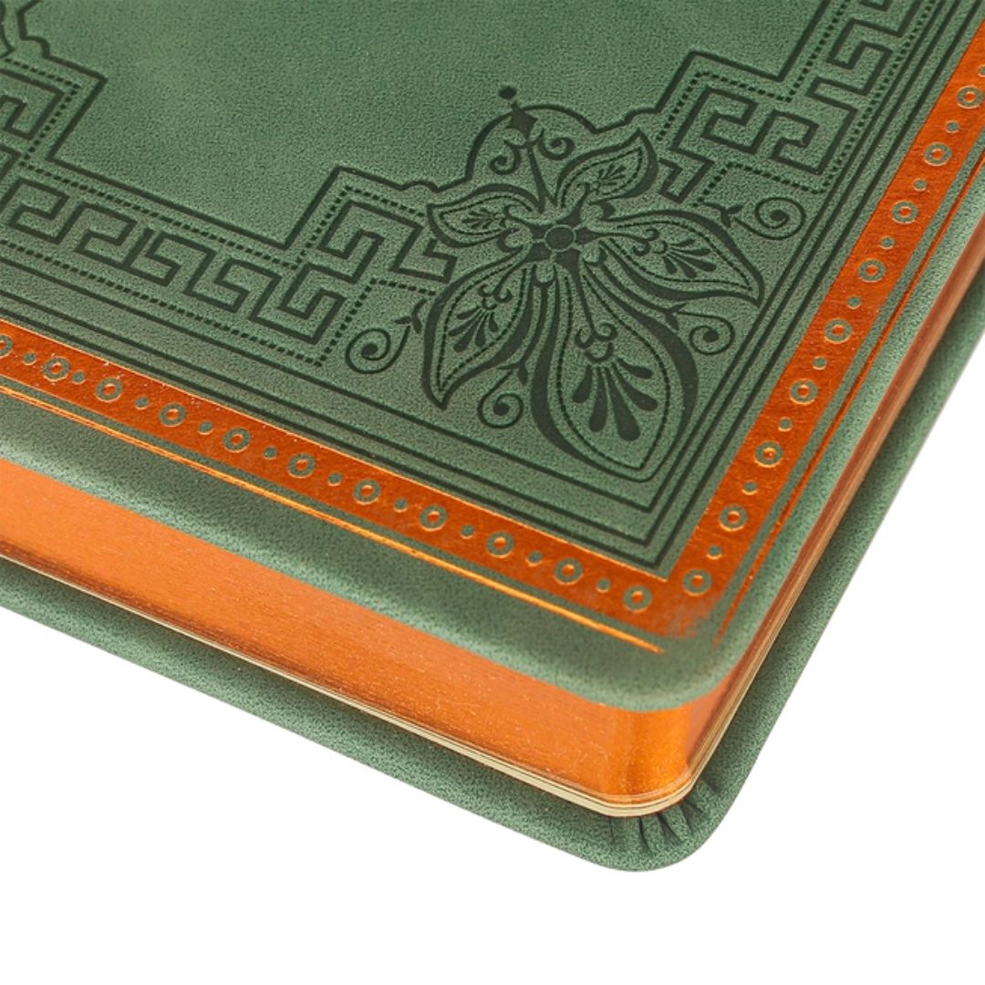 5 Year Antique Planner Vegan Leather Cover 4.6x6.6"(Green) - Wordkind