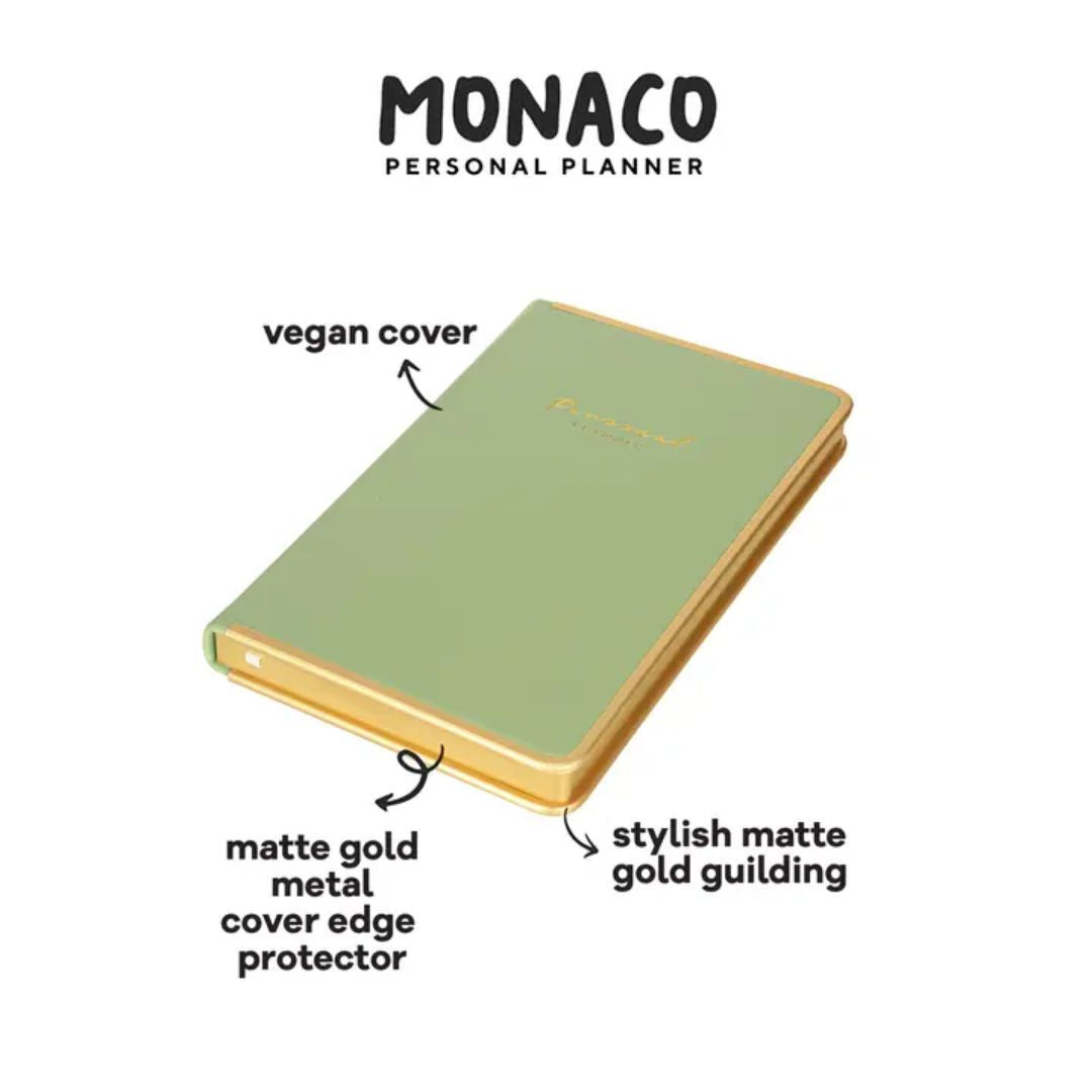 Undated Diary Personal Planner Vegan Cover- Light Green - Wordkind