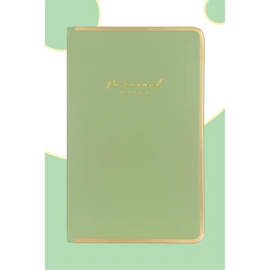 Undated Diary Personal Planner Vegan Cover- Light Green - Wordkind