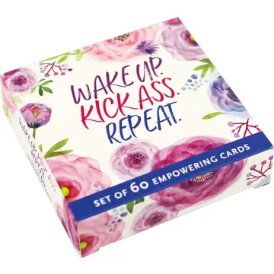 Wake Up, Kick Ass, Repeat Motivational Cards (60 Pack)