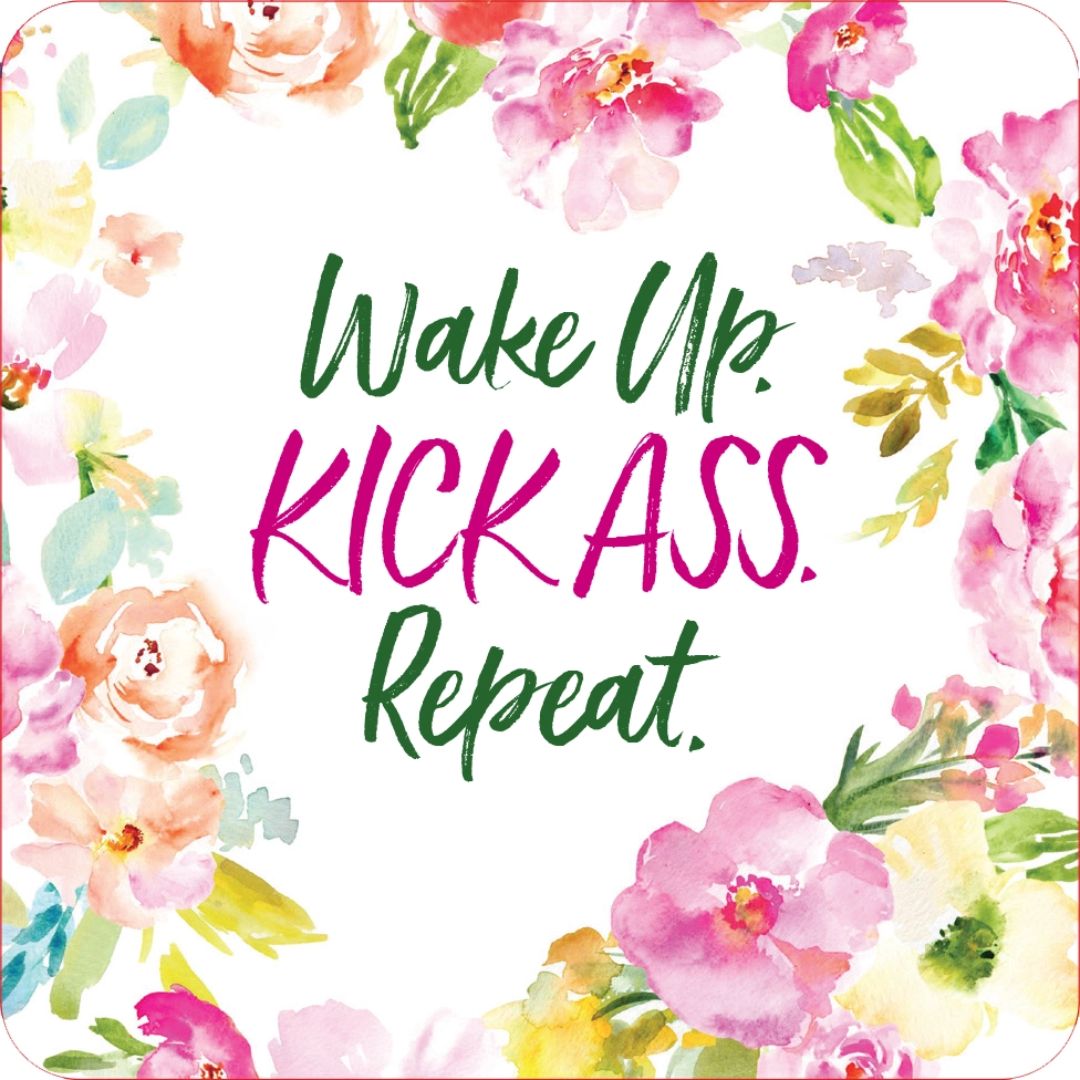 Wake Up, Kick Ass, Repeat Motivational Cards (60 Pack)