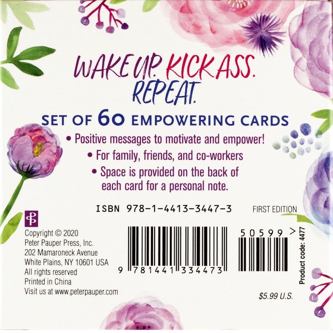 Wake Up, Kick Ass, Repeat Motivational Cards (60 Pack)