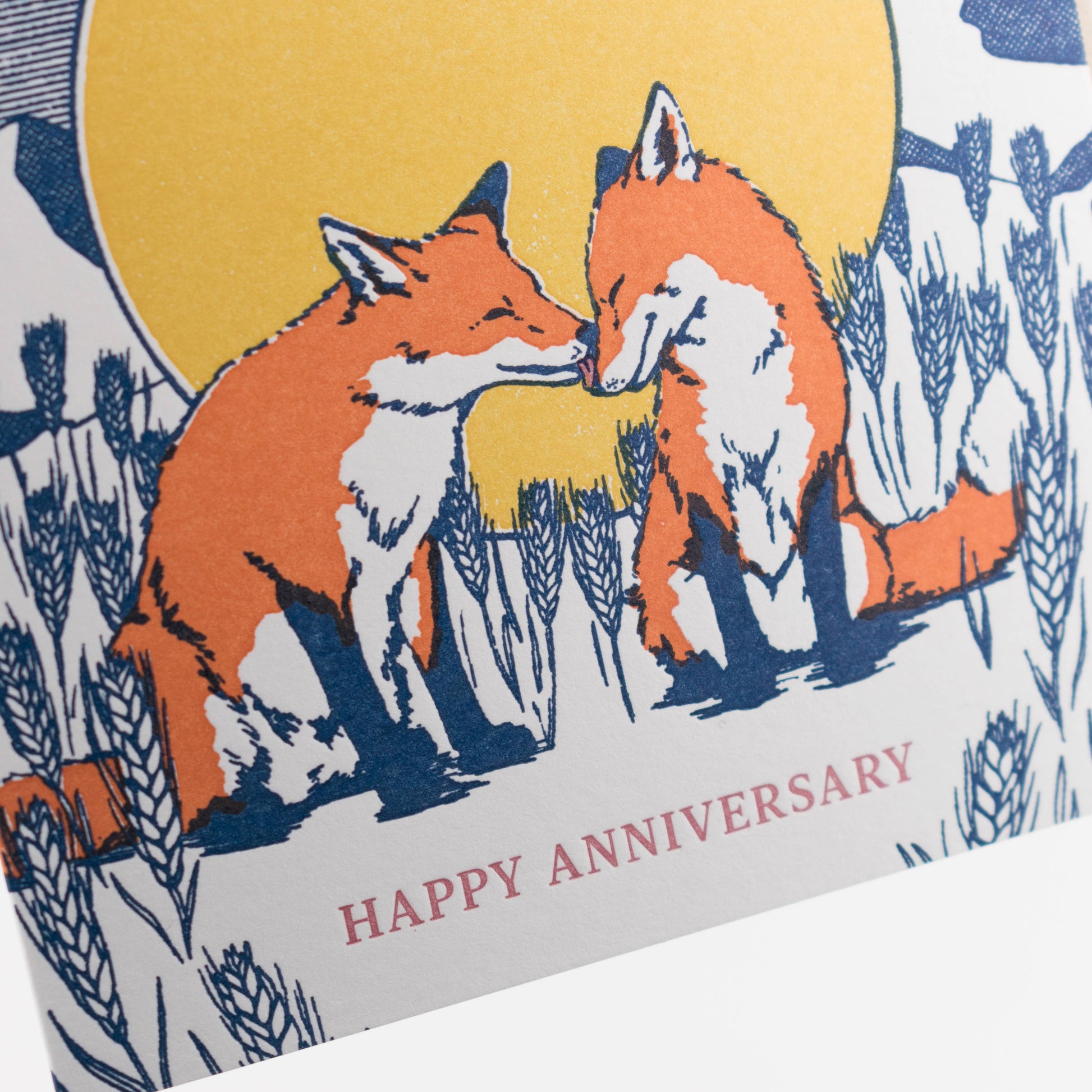 Anniversary Foxes in Love Card - Wordkind Stationery Boutique