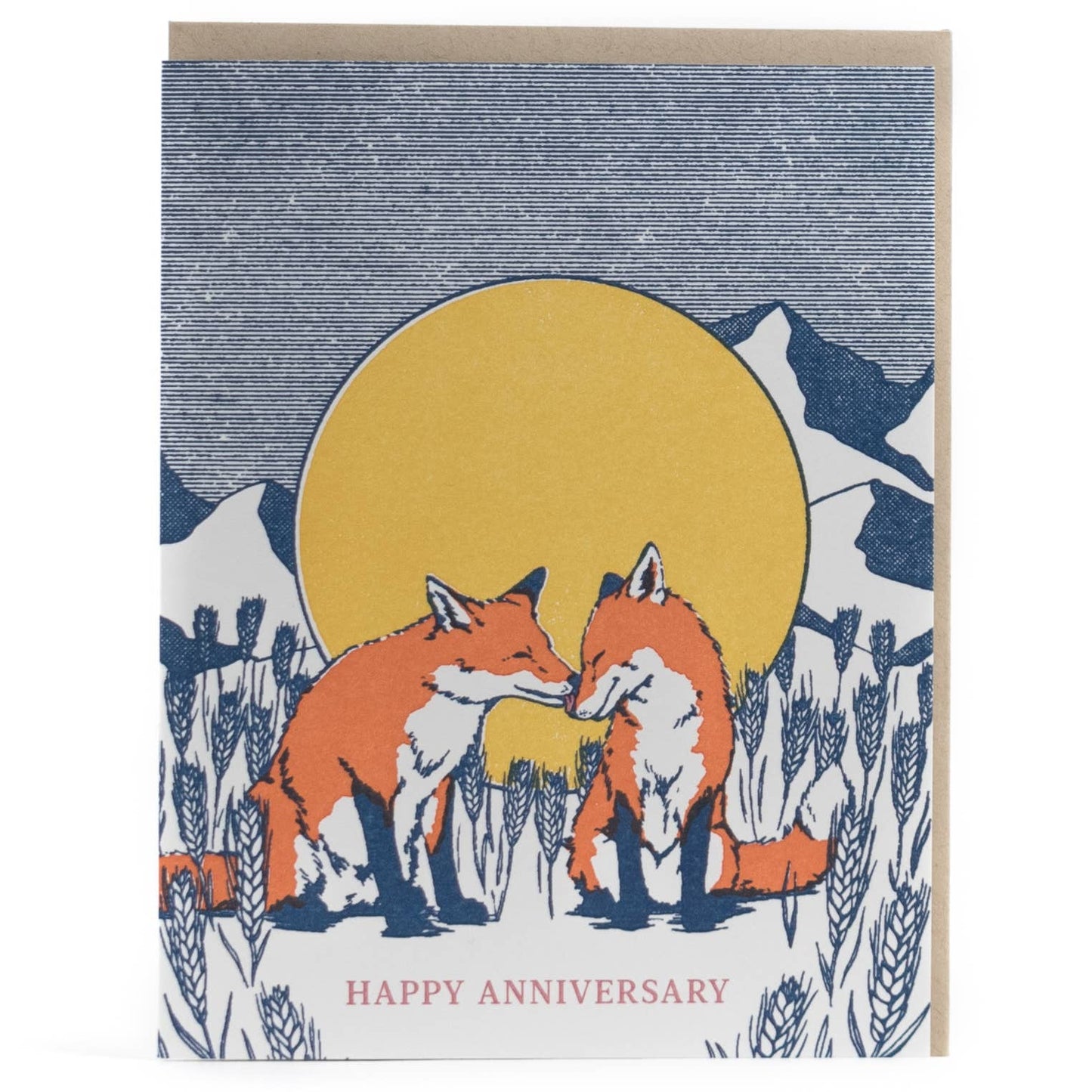 Anniversary Foxes in Love Card - Wordkind Stationery Boutique