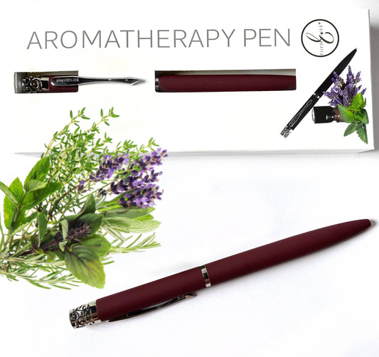 Aromatherapy Ball Point Pen Diffuser / Inhaler Purple: Bordeaux Wine - Wordkind Stationery Boutique