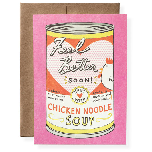 “Feel Better Soon” Chicken Soup Card – Karen Adams Designs - Wordkind Stationery Boutique