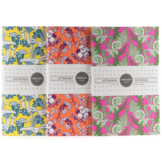 Forest Foraging Series: Set of 3 Assorted Pocket Notebooks: Dot Pages - Wordkind Stationery Boutique