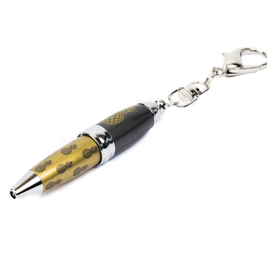 Golden Pineapple Mini Keyring Pen: A Tropical Touch of Elegance - Wordkind Stationery Boutique