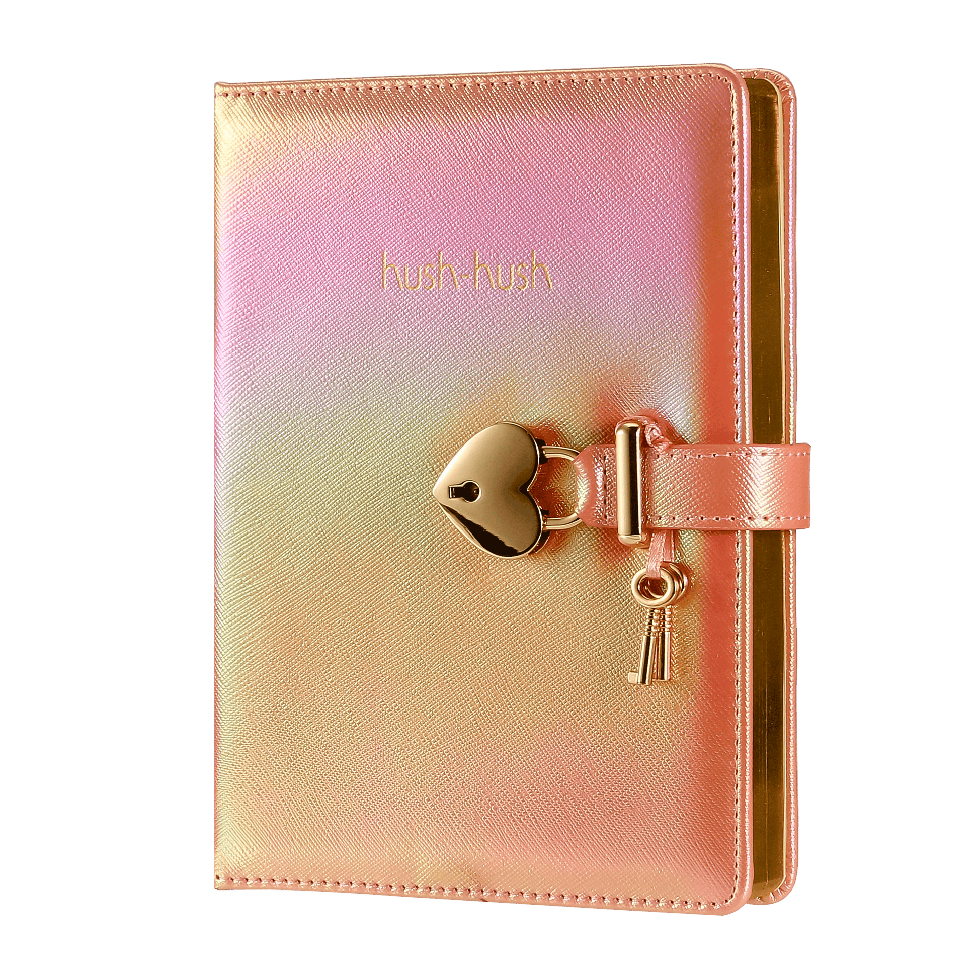 Heart Lock Diary for Girls with Key (Iridescent Pink) - Wordkind Stationery Boutique