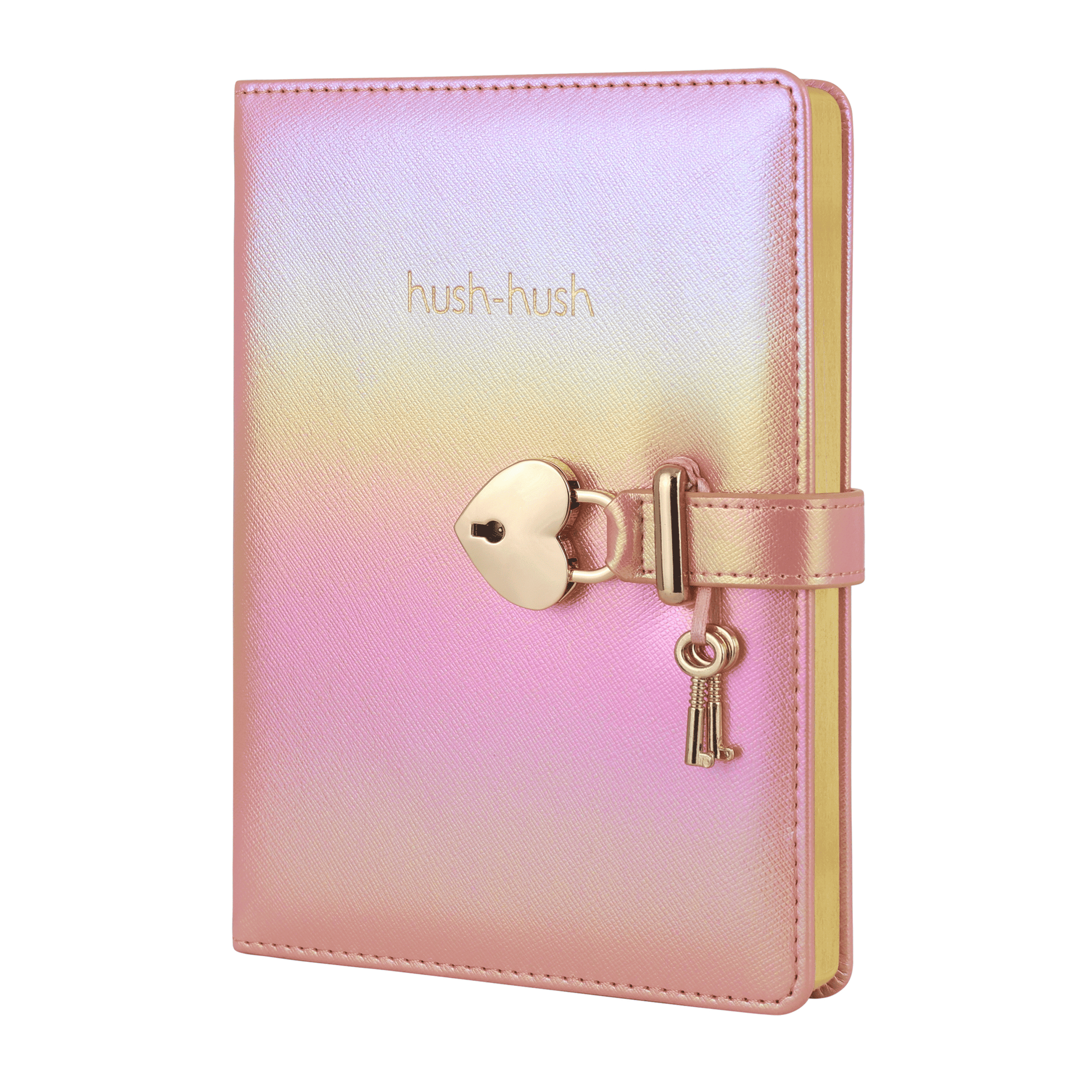 Heart Lock Diary for Girls with Key (Iridescent Pink) - Wordkind Stationery Boutique