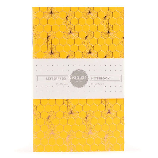 Honeycomb Gold Foil Small - Notebook: Plain Pages - Wordkind Stationery Boutique