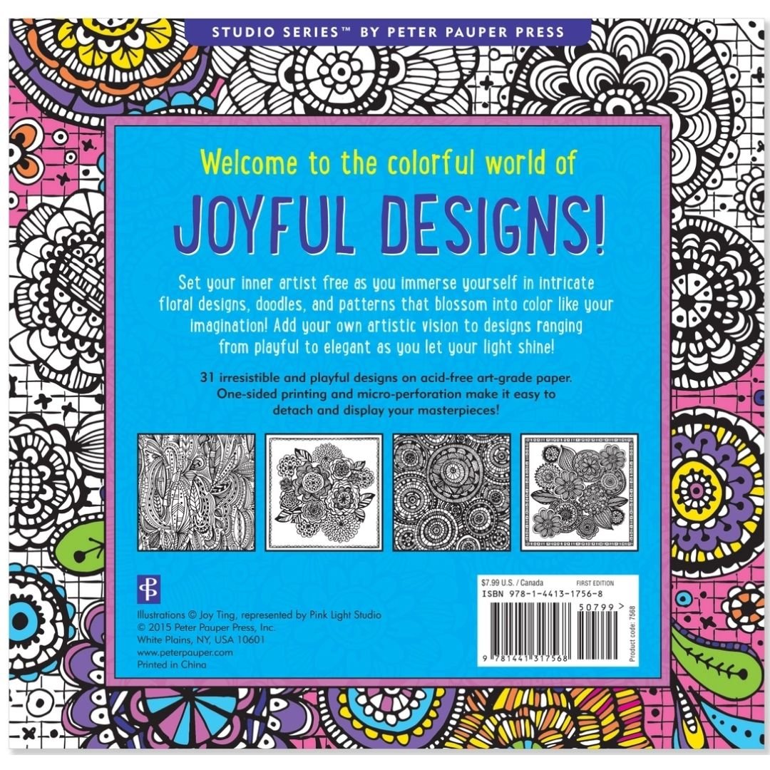 Joyful Designs Artist's Colouring Book | Meditative Patterns - Wordkind Stationery Boutique