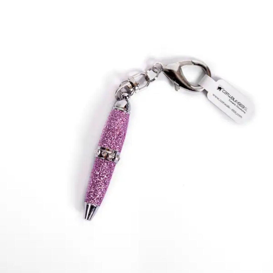 Pink Sparkle Mini Keyring Pen: Glamorous and Practical