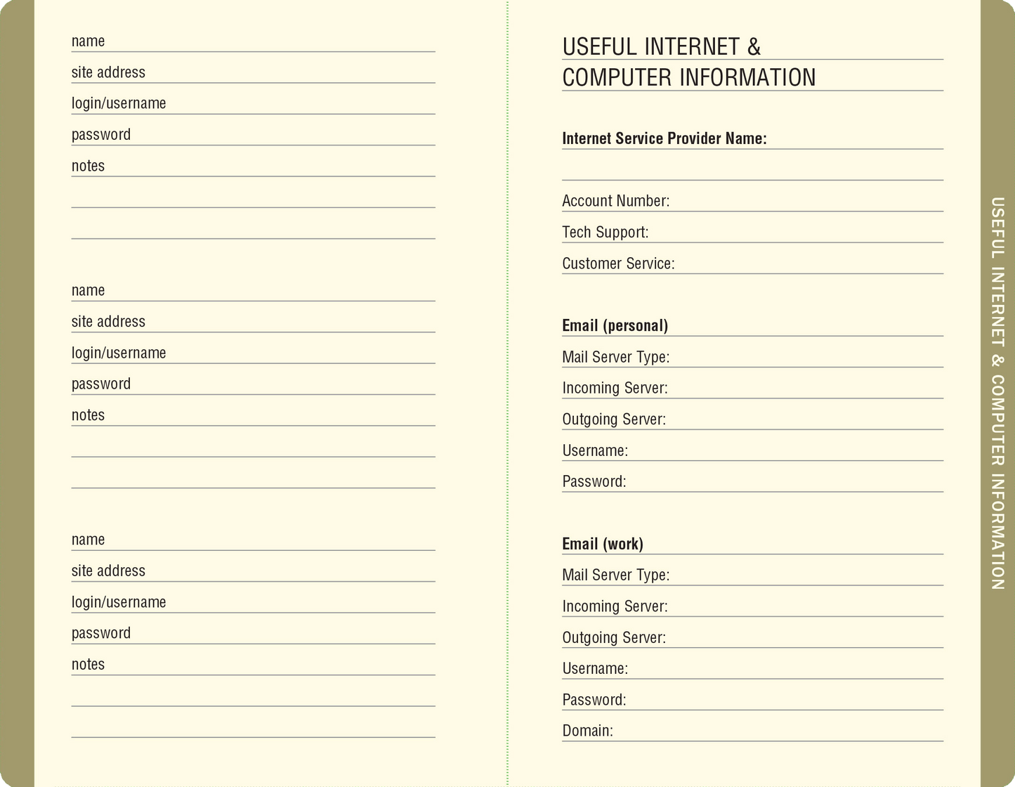 Midnight Floral Internet Address & Password Logbook - Wordkind Stationery Boutique