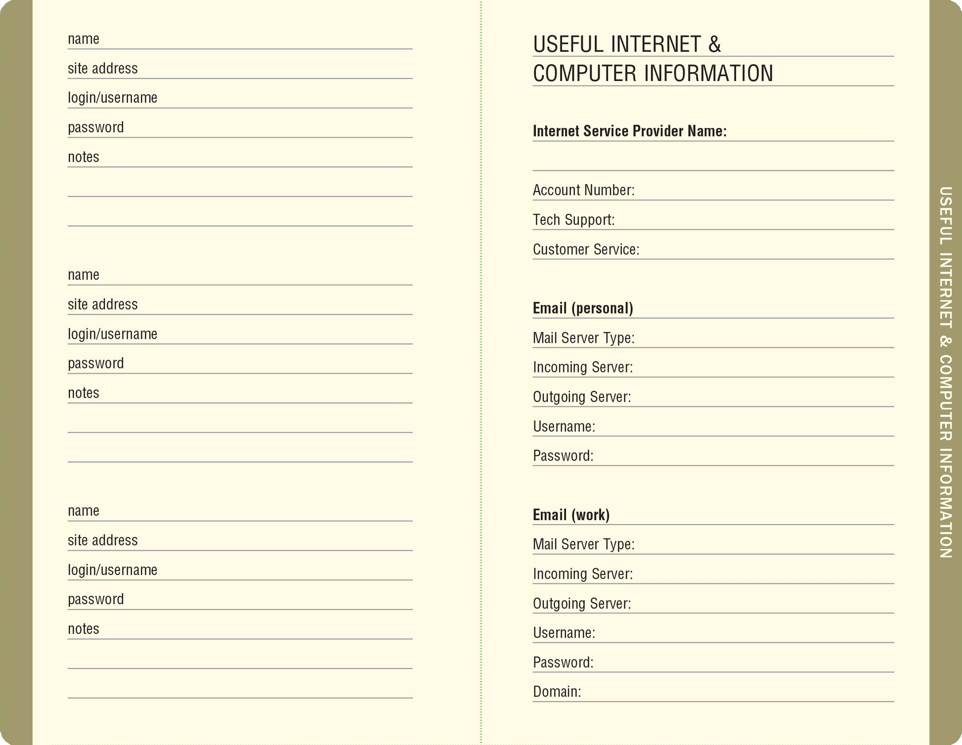 Midnight Floral Internet Address & Password Logbook - Wordkind Stationery Boutique