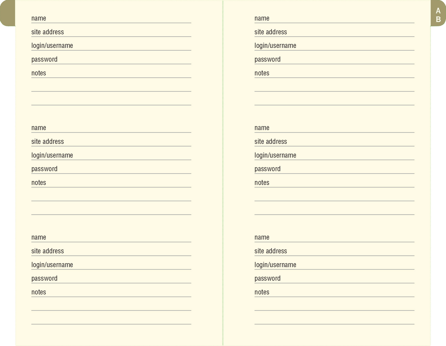 Midnight Floral Internet Address & Password Logbook - Wordkind Stationery Boutique