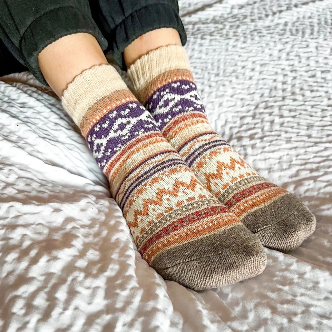 Nordic Retro Cabin Socks | Warmest Socks of the Season - Wordkind Stationery Boutique