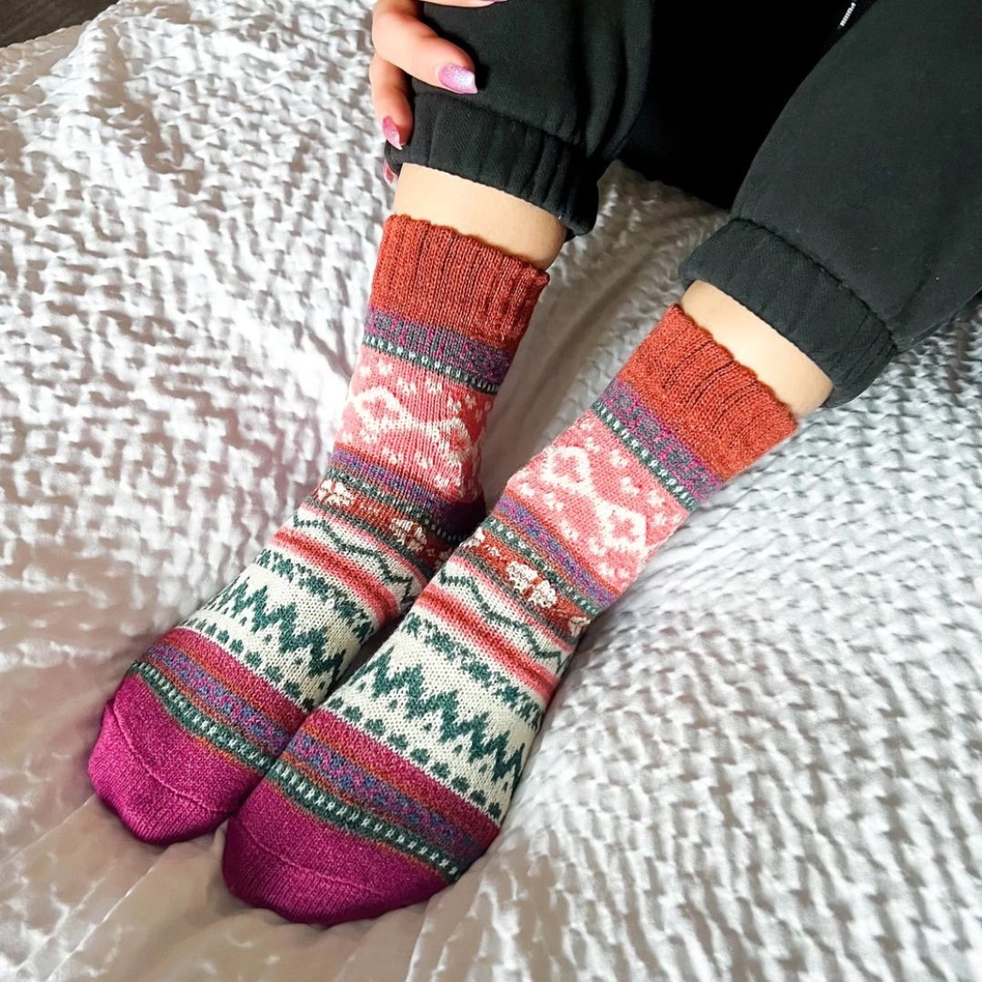 Nordic Retro Cabin Socks | Warmest Socks of the Season - Wordkind Stationery Boutique