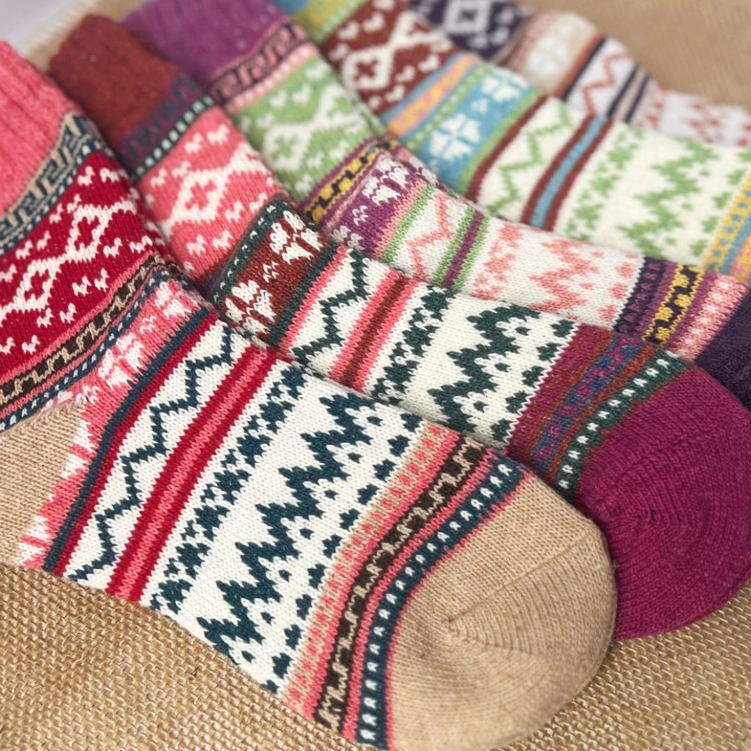 Nordic Retro Cabin Socks | Warmest Socks of the Season - Wordkind Stationery Boutique