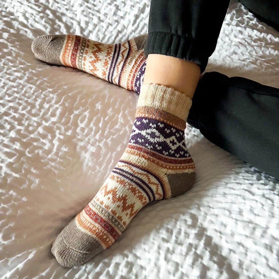Nordic Retro Cabin Socks | Warmest Socks of the Season - Wordkind Stationery Boutique
