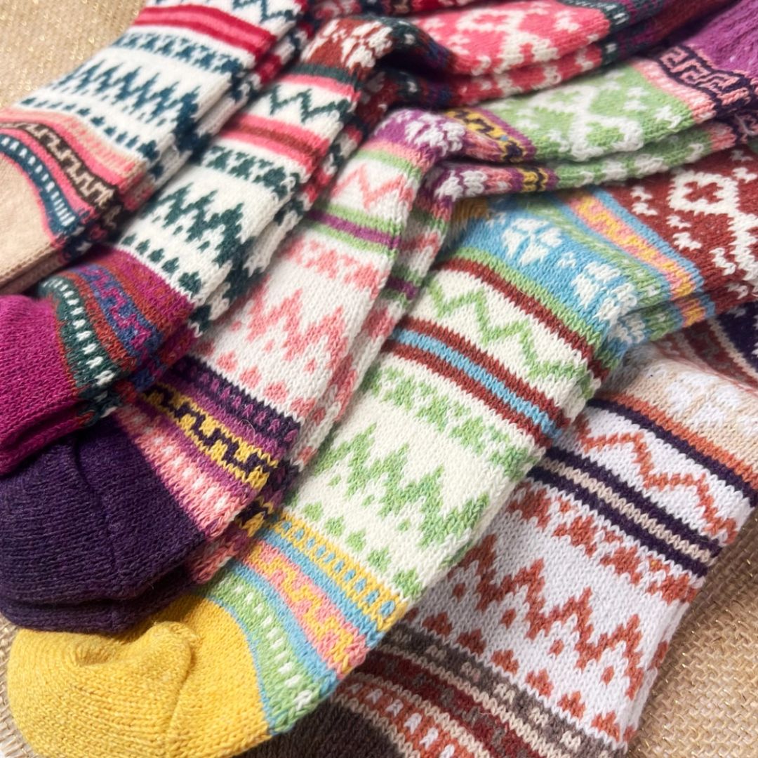 Nordic Retro Cabin Socks | Warmest Socks of the Season - Wordkind Stationery Boutique