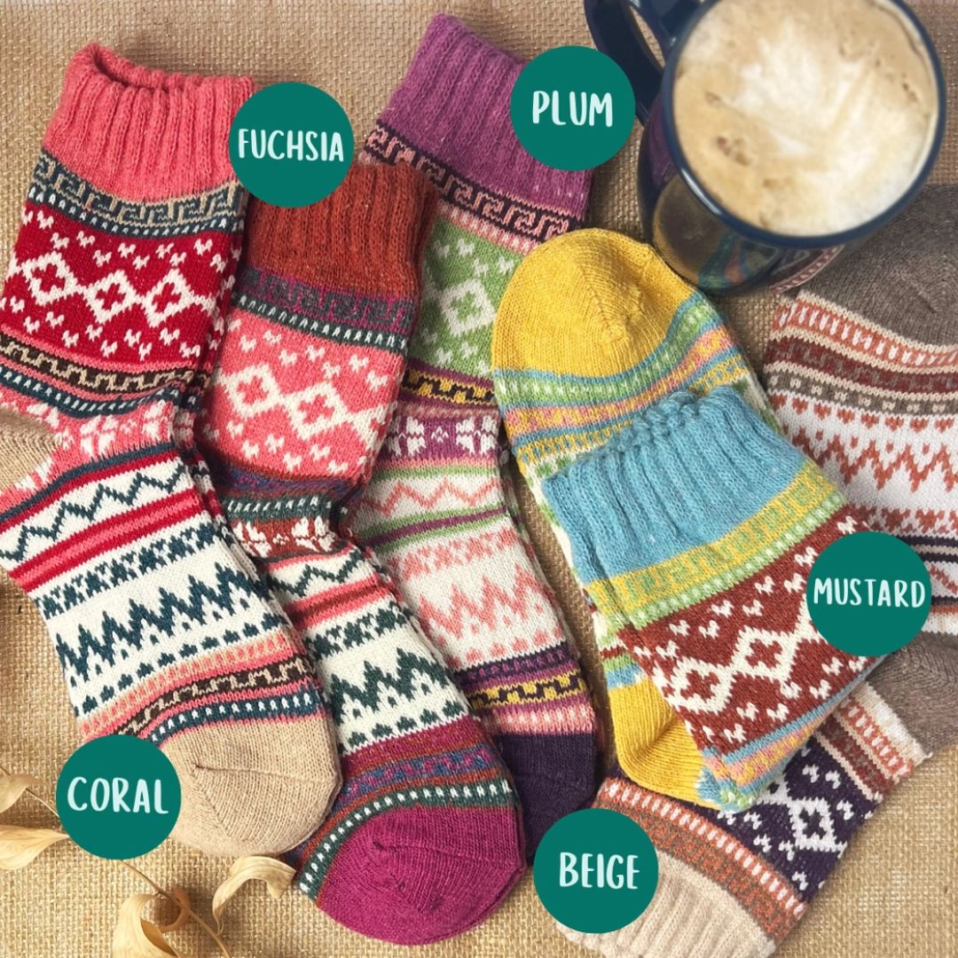 Nordic Retro Cabin Socks | Warmest Socks of the Season - Wordkind Stationery Boutique
