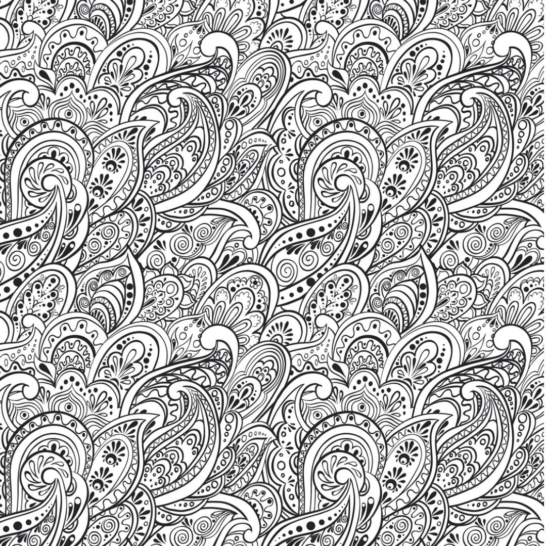 Peaceful Paisleys Artist's Colouring Book | Relaxing Art for All - Wordkind Stationery Boutique